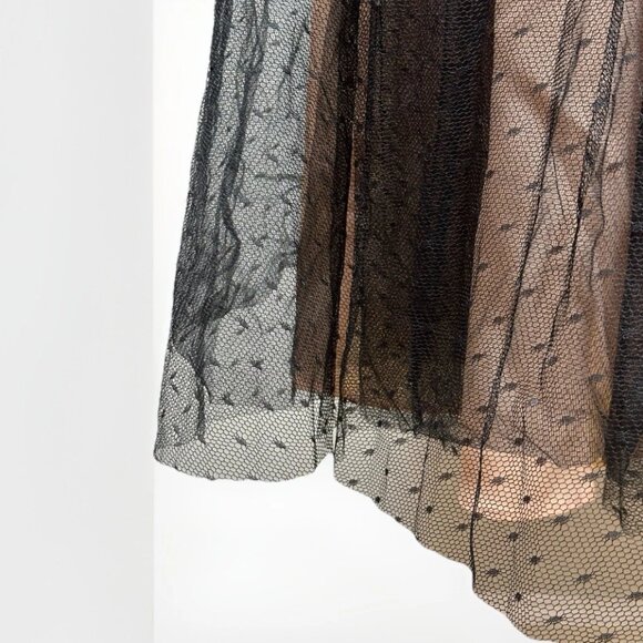 👗✨ NWT J.Crew Polka Dot Tulle A-Line Midi Skirt Black Size 00 Elegant - Picture 6 of 13